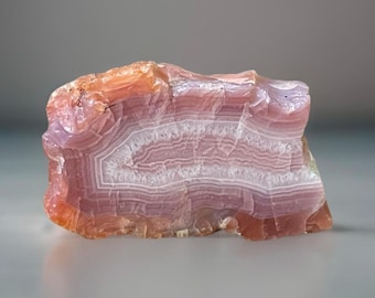 Laguna Agate Nodule Slice with Shades of Pink Color and Quartz, Collectors Edition Rare  agate slab, #31