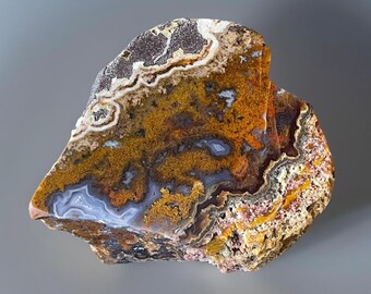 Cathedral Agate from Mexico, Natural Agate Front Polished Specimen, Orange & Red  XL Mexican agate (282)