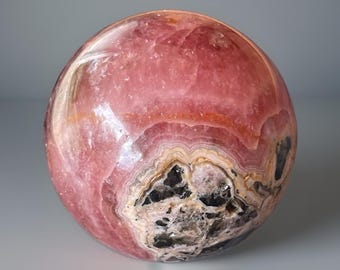 Jelly Rhodochrosite High Quality Sphere, Pink Gel Rhodochrosite Crystal Ball (484)
