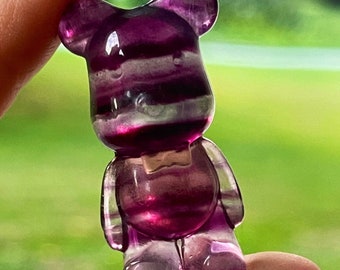 Raspberry Candy Fluorite Bear carving