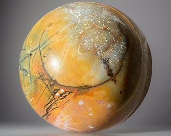Cherry Creek Jasper Sphere – Natural Polished Crystal Ball, Natural Colorful Jasper Specimen (425)