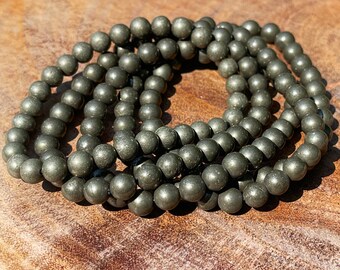 Pyrite Bracelet, HQ Crystal Beads, Gifts