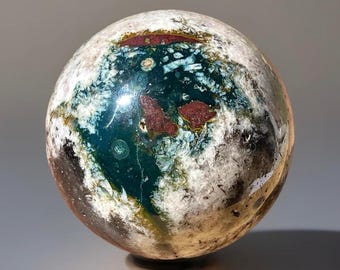 Pink Amethyst & Ocean Jasper Sphere | Green  Ocean Jasper Ball | Pink Amethyst Sphere