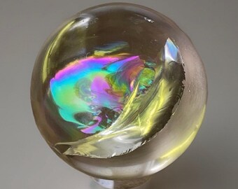 Smoky Quartz Sphere with Rainbow , Gemmy HQ Smoky ball, Rainbow Filled Crystal Spheres