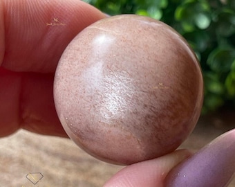 Rose Gold Moonstone, Peach Sunstone Moonstone High Quality Sphere Silver Flash - #96