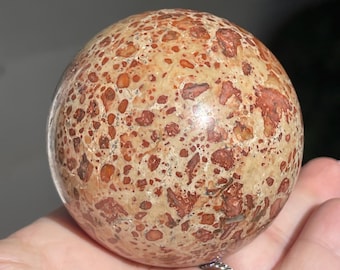 Leopard Jasper Sphere, Unique XLarge Jasper Sphere for Crystal Home Decor, Meditation & Energy Work  Natural Jasper Gemstone - #450