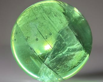 Green Fluorite Sphere with Floating Cubes Suspended Inside, Fluorite Crystal Ball, Rare Find Natural Crystal sphere