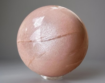 Rose Gold Moonstone Sphere, Peach Sunstone Moonstone High Quality Sphere Silver Flash - #64