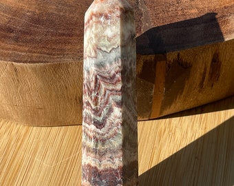 Pork Stone Red Banded Calcite Tower | Dali Jasper Point | AAA Crystal Home decor