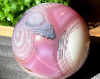 Pink Jelly Agate Sphere, HQ Crystal Gifts, Crystal gifts for Mothers Day
