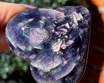 Iolite Heart with Pink Confetti FLASH, High Quality Collectors Specimen (334)
