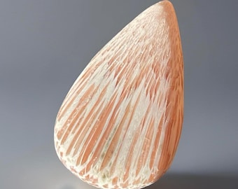 Peach Scolecite Flatback Pear Drop Cabochon, Collectors Crystal Specimen From India - You Pick