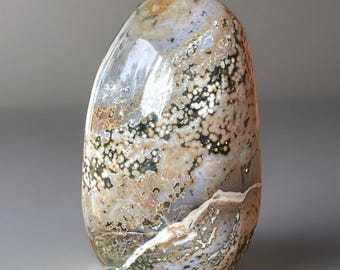 Orbicular Ocean Jasper Xl Freeform, Marovato Bubble Jasper, Blue Jelly Orb Jasper, 8th Vein Ocean Jasper (470)