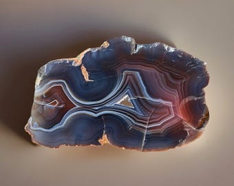 Swazi Rose Agate Slab with Beautiful Banding Deep Color and Quartz, High Quality AAA Grade Collectors Edition Rare agate