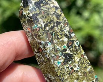 Epidote Tower with Copper and Chrysocolla - #97