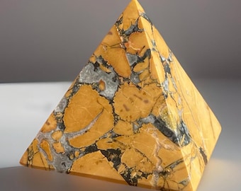 Brecciated Ibis Jasper Crystal Pyramid, Natural Jasper Specimen, Gemstone Home Decor