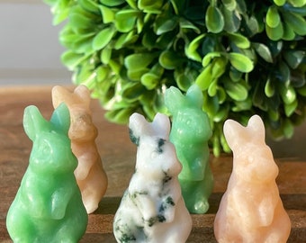 Crystal Mini Bunny Carving, Easter Crystal Carvings