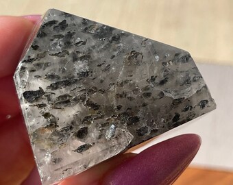 Green Tourmaline Freeform in quartz