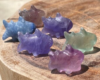 Mini Fluorite Shark Miniature Crystal Carving