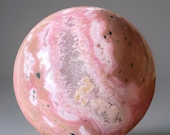 Peruvian Rhodonite High Quality Sphere, Natural Pink Crystal Ball (469)