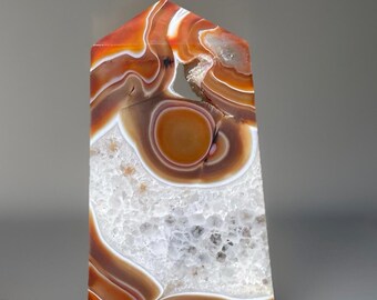 Carnelian Statement Tower • Carnelian Agate Big Druzy Obelisk • AAA Grade Crystal