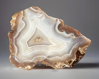Banded Agate from Turkey –  Collector Crystal, Natural Agate Slab Specimen, Cubuk Ankara Susuz Agate (223)