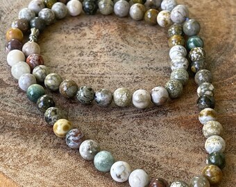 8th Vein Ocean Jasper 20 Inch Beaded Necklace