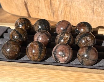 Chiastolite Sphere, Flashy Andalusite Cross Stone, Root Chakra