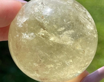 Citrine Sphere with Phantom inclusions & Rainbows, Natural Citrine AAA Grade Crystal gift - No.99