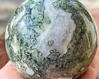Moss Agate XL Sphere | Green Red Moss Agate | Home Decoration |Mineral specimens |AAA Crystal Gifts,Energy crystals