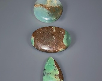 Chrysoprase Cabochon, Unique Pear Oval Round Gemstone for Earrings-Rings, Loose Cabochon for Jewelry Making, Natural chrysoprase flat back