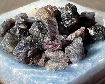 Iolite Rough some with Sunstone and Pink Confetti, Rare Find Cordierite, Dichroite, Water Sapphire, Rainbow lattice Iolite sunstone