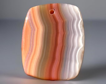 Laguna Agate Slice Pendant Mirror Polished Pre drilled, Collectors Rare Mexican agate crystal