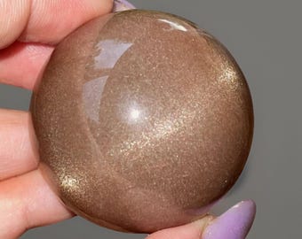 Hot Chocolate Moonstone Sunstone Sphere Silver Flash Cats eye gold flash - #89