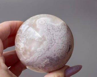 Pink Amethyst Flower Agate Sphere - High Quality Natural Pink Crystal Ball - No. A