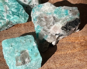Amazonite with Smoky Quartz Raw & Rough Crystal