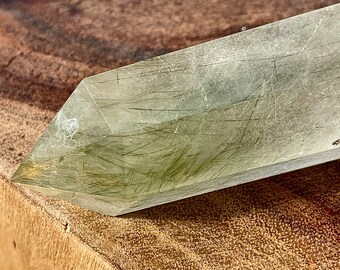 Rare Green Rutilated Quartz Point -#H