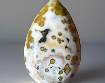 Orbicular Ocean Jasper Flat Back - Cabochon Gemstone