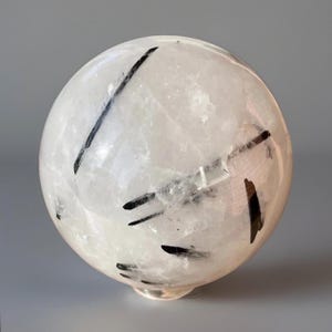 Black Tourmaline in Quartz Sphere: Natural Crystal Orb (55-56 mm)