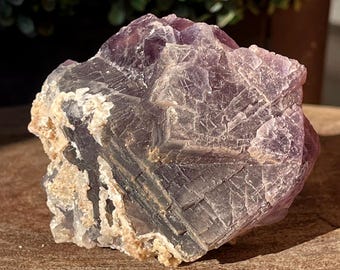 Baltistan Fluorite with Calcite, Collectors Natural Mineral Specimen, Blue Purple Crystal