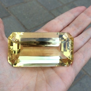 Collectors Quality Size 536 ctw. Natural Octagon Cut Yellow Citrine . A crown Jewel!