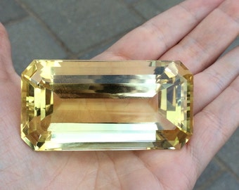 Collectors Quality Size 536 ctw. Natural Octagon Cut Yellow Citrine . A crown Jewel!