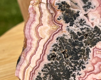 Rhodochrosite XL Slab | Pink Rhodochrosite Slice |Home decor, crystal gifts | AAA grade crystals