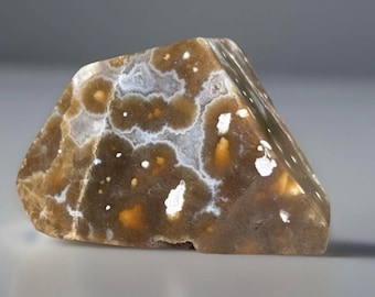 Ocean Jasper Freeform, Madagascar Ocean Jasper with Green Flower Orbs, Orbicular OJ Specimen