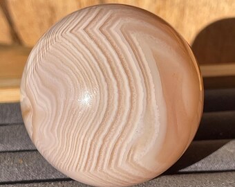 Peach Jelly Agate sphere from Madagascar (453)