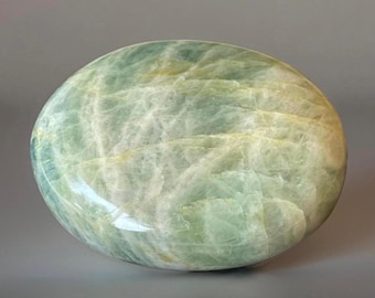 Aquamarine Large Palmstone, Untreated Blue & Green Natural aquamarine, Polished Aquamarine Pocket Crystal