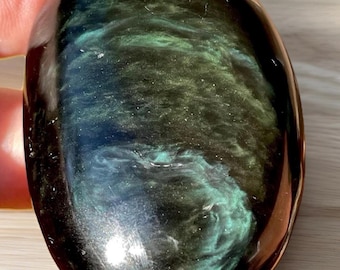 Green Velvet Obsidian Palmstone - #71