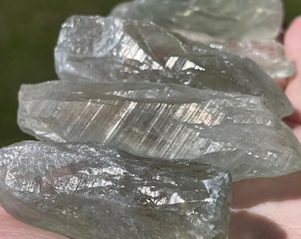 Natural Prasiolite Rough • Green Quartz Raw Unpolished Freeform • HQ Unique Crystals