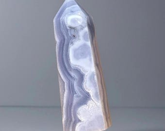 Blue Lace Agate High Quality XLarge Tower with a Beautiful Deep Color - #V