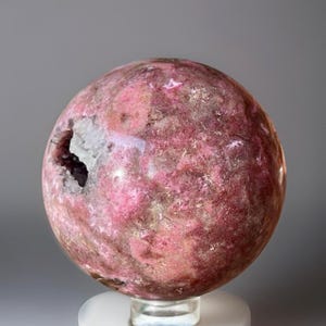 Cobalto Calcite with Druzy cluster Pocket Sphere, Collector’s Congo cobaltoan calcite, HQ Crystals A Must-Have Collectible’s
